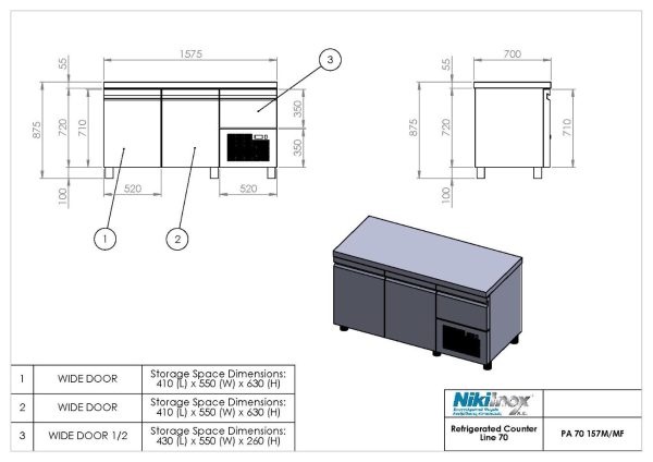 Freezer Counter with compressor PA 70 157MF - Image 2