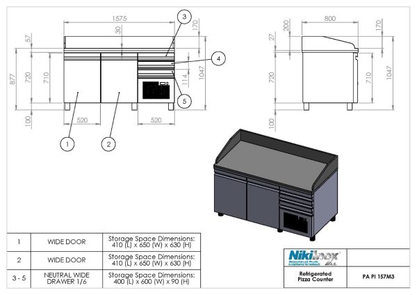 Refrigerated Pizza counter PA PI 157M3 - Image 3